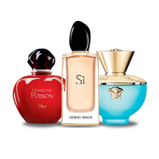 Akční balíček 3 parfémů: Dior HYPNOTIC POISON, Giorgio Armani SÌ a Versace DYLAN TURQUOISE 100 ml.